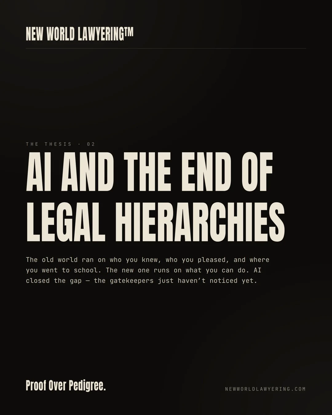 New World Lawyering artwork: AI and the End of Legal Hierarchies