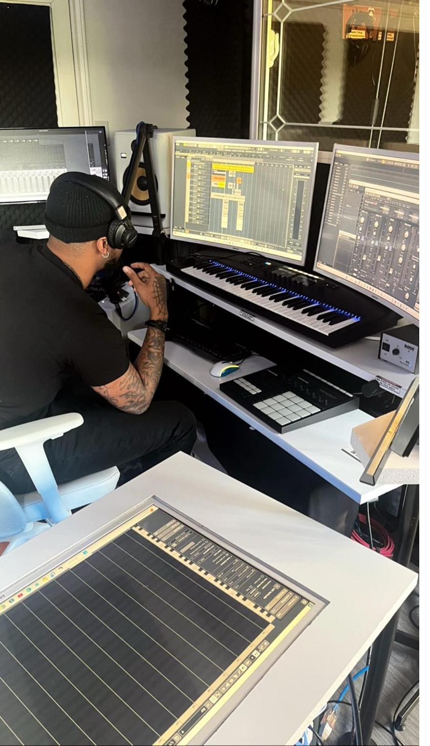 JusChase in the studio working on Supersonic Vision